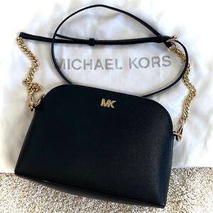 NWT Michael Kors Crossgrain Leather Black Crossbody Bag